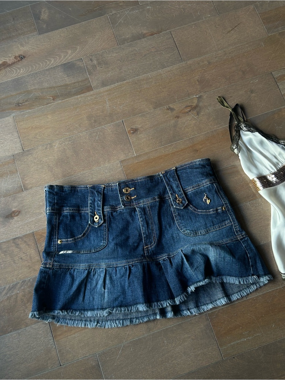 Baby Phat Dark Blue Denim Mini Skirt